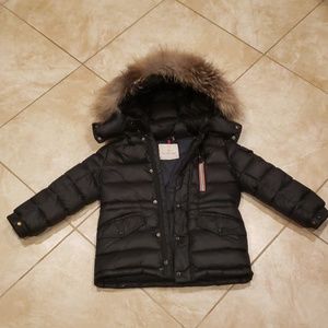 Kids Moncler dark blue winter jacket